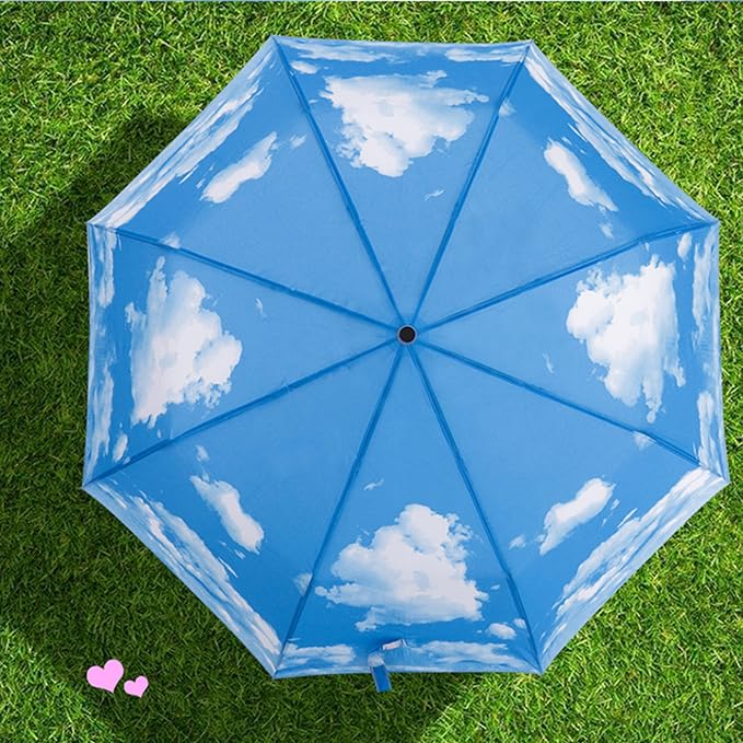 SY COMPACT Travel Umbrella - Windproof Automatic Compact Umbrella for Rain, Lightest 8-Rib, Small, Strong & Portable, Durable Grip, Fits Backpack & Car, Factory Direct (UV Available)