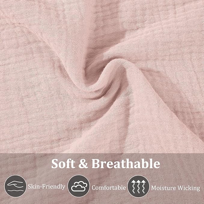 Muslin Nursing Cover Up for Breastfeeding, Soft & Breathable Cotton Breast Feeding Cover for Women, Full Privacy Breastfeeding Cover - Newborn Baby Essential, Pink