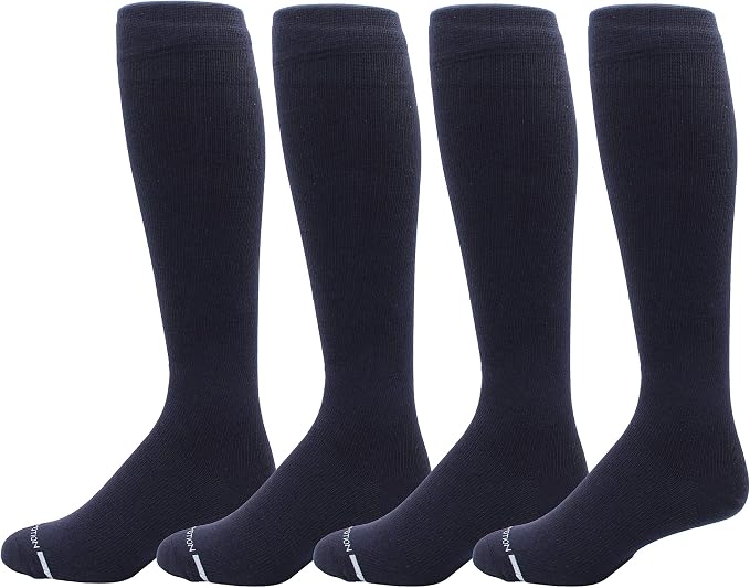 Dr. Motion 4 Pairs Men's Athletic Traveler Graduated Compression Knee High Socks