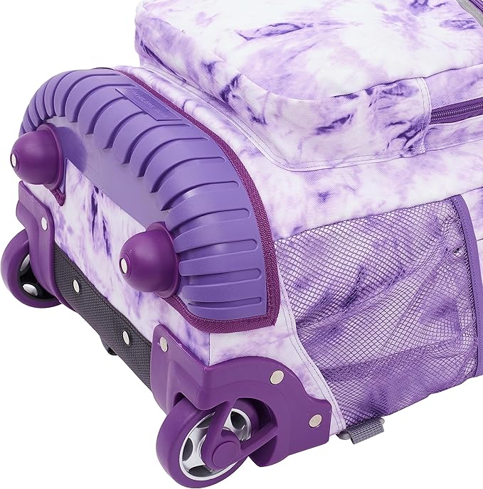 Travelers Club 18" Rolling Backpack with Shoulder Straps, Purple Tye