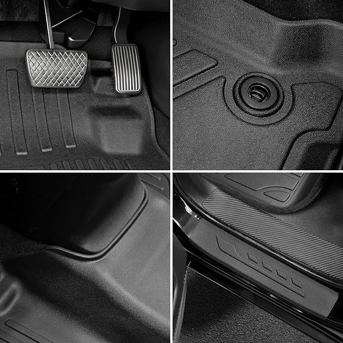 Floor Mats for 2013-2017 Honda Accord Sedan (Not for Vinyl Floors), TPE All Weather Durable Floor Liners Door Sill Guards for Accord Accessories
