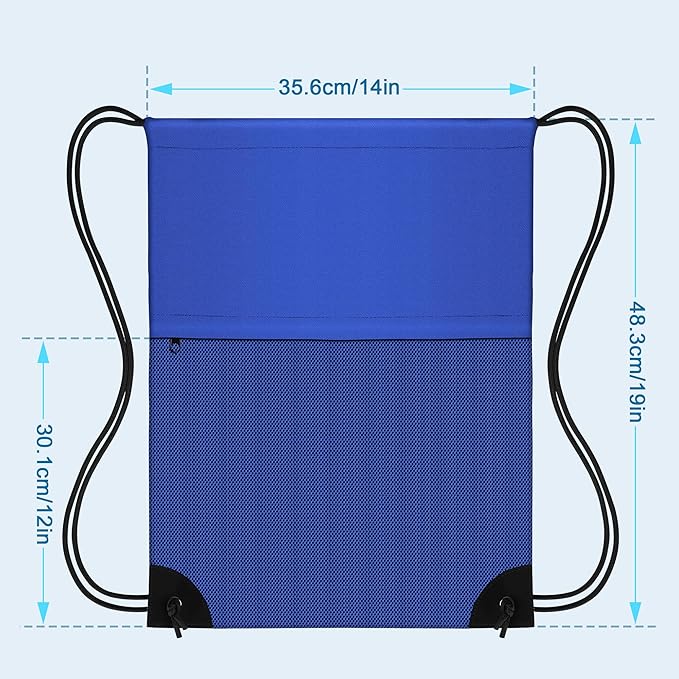TILYMOL Drawstring Backpack Gym Bag - String Gym Bag for Men & Women, Lightweight Cinch Sports Sackpack for Beach, Travel, Yoga, Swimming, Blue