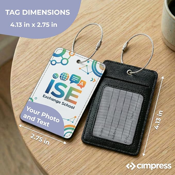 Personalized Suitcase Tags, Custom Luggage Tag with Logo or Text, Address Card Included, Polyester 2.75 x 4.13 in, White, 25 Pack, for Corporate Travel and Business Travel Accessories