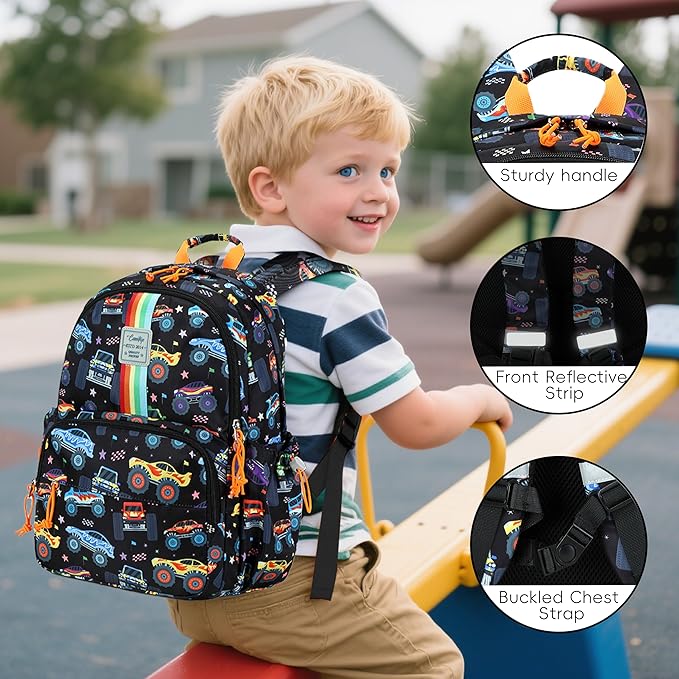 CAMTOP Preschool Backpack for Kids Boys Girls Toddler Backpack Kindergarten School Bookbags with Lunch Pocket for Age 3-8