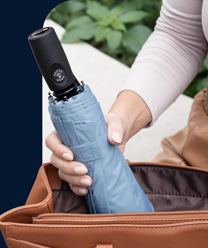 Repel Windproof Travel Umbrella - Compact & Withstands Winds up to 100MPH , Strongest Premium Auto Folding Umbrella for Rain and Sun - Durable, Light & Portable for Women & Men , Fits Backpack & Cars