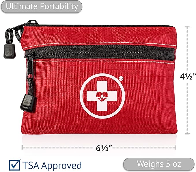 Swiss Safe 2-in-1 First Aid Kit for Car, Travel & Home, Businesses - Bonus Mini Kit for Medical Emergency Aid, Survival, Camping - 64 Piece, 10 Pack