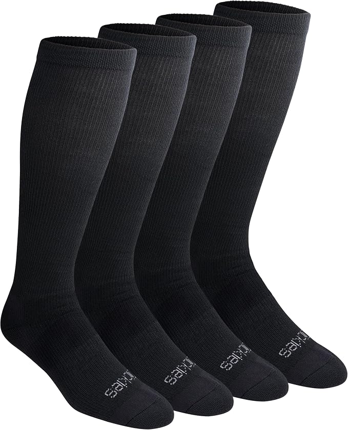 Dickies Men's Light Compression Comfort Over-The-Calf Socks, Available in M-XXL (2, 4 Pairs)