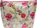 Jacaranda Living Medium Cosmetic Bag – Waterproof PVC-Lined Makeup & Toiletry Bag for Women, Zipper Organizer for Skincare, Cosmetics & Travel Essentials, Pomegranate