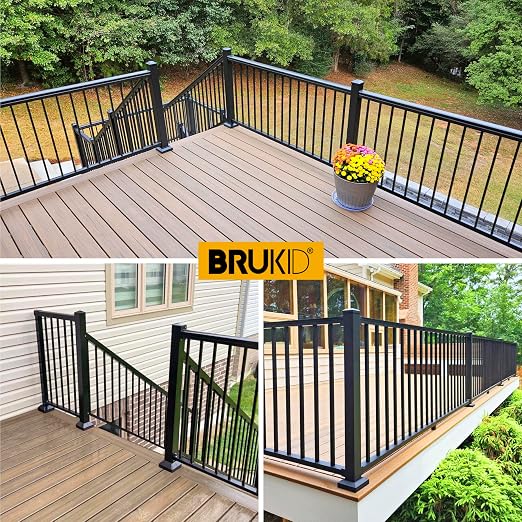 1.25" Split Type Post Skirt for Indoor/Outdoor Iron Deck Railing, Stair Post Base Decorative Covers (4Pack-Black)
