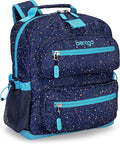 Bentgo Kids Confetti Backpack - Lightweight 14” Backpack for School, Travel & Daycare, Ideal for Ages 4+, Durable & Water-Resistant, Roomy Interior, & Loop for Lunch Bag (Confetti Edition-Abyss Blue)