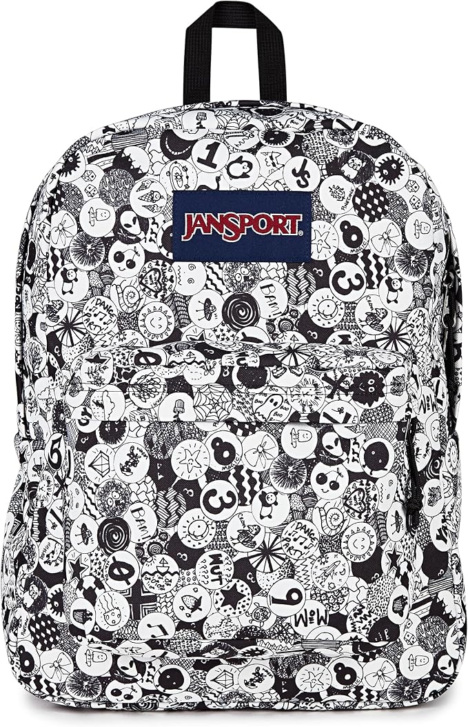 JanSport SuperBreak One Backpack - Durable, Lightweight Bag with 1 Main Compartment, Front Utility Pocket with Built-in Organizer, Premium Backpack, Doodle Dots
