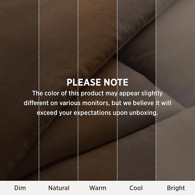 Bedsure Comforter Duvet Insert - Quilted Comforters Oversized King Size, All Season Duvet, GentleSoft Down Alternative Bedding, with 8 Tabs, Gifts for Women/Men, Brown, Oversized King 116 x 98 Inches