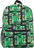 Bioworld Minecraft Creeper All-Over Print 18" Backpack
