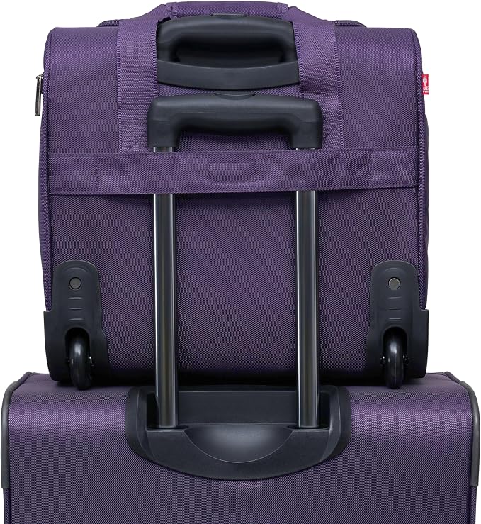 TPRC 15” Underseat Carry-On Luggage Airline Approved Personal Item with USB Charging Port, Purple
