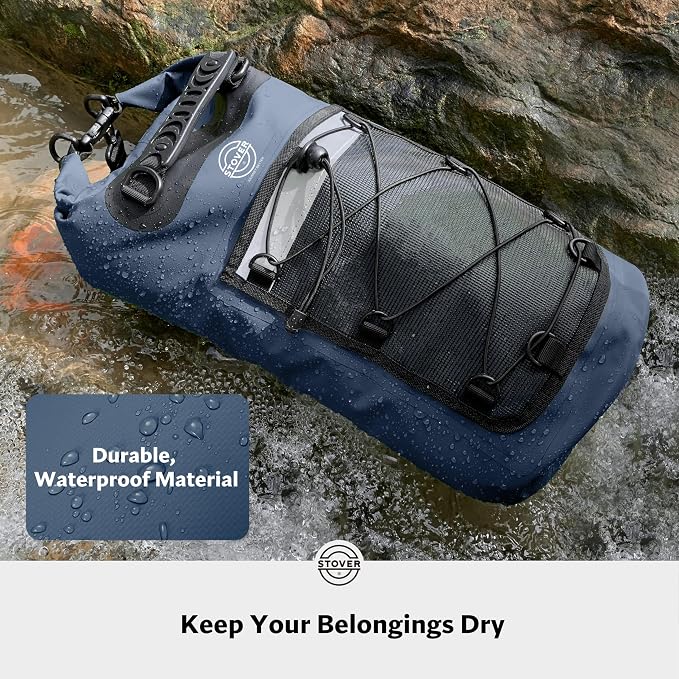 STOVER 5/10/25/30/40/55L Waterproof Dry Bag- Roll-Top Backpack w/Phone Case- Kayaking, Hiking, Camping, Boating- Men/Women