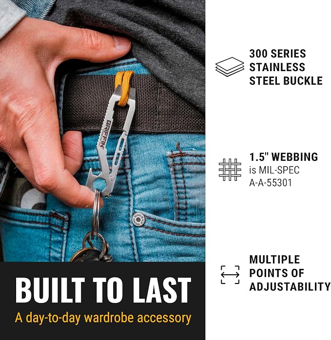 Wazoo Cache Belt for Men with Hidden Pocket, Adjustable Anti-Theft Travel Belt, Nylon with Stainless Steel Buckle