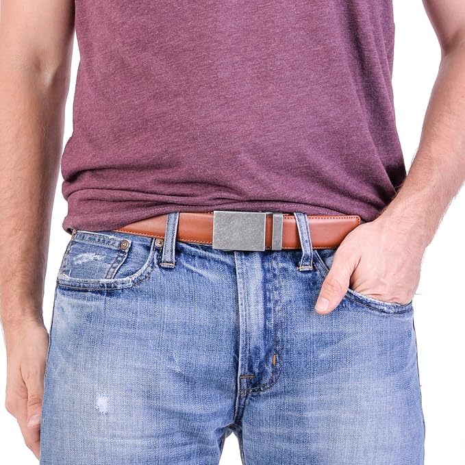 Mission Belt Men's Leather Ratchet Belt, 40mm Metal Collection