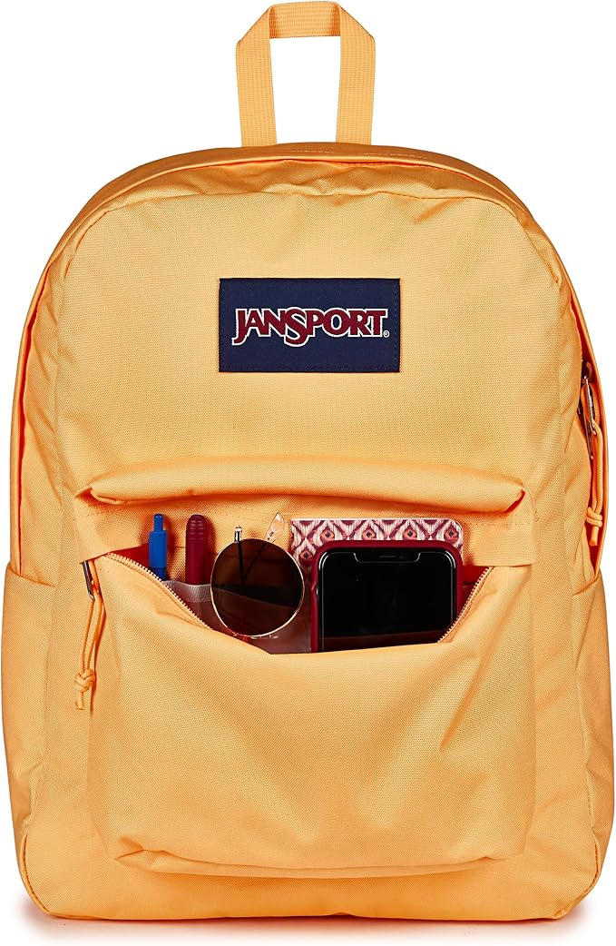 JanSport SuperBreak One Backpack - Durable, Lightweight Bag with 1 Main Compartment, Front Utility Pocket with Built-in Organizer, Premium Backpack, Orange Soda