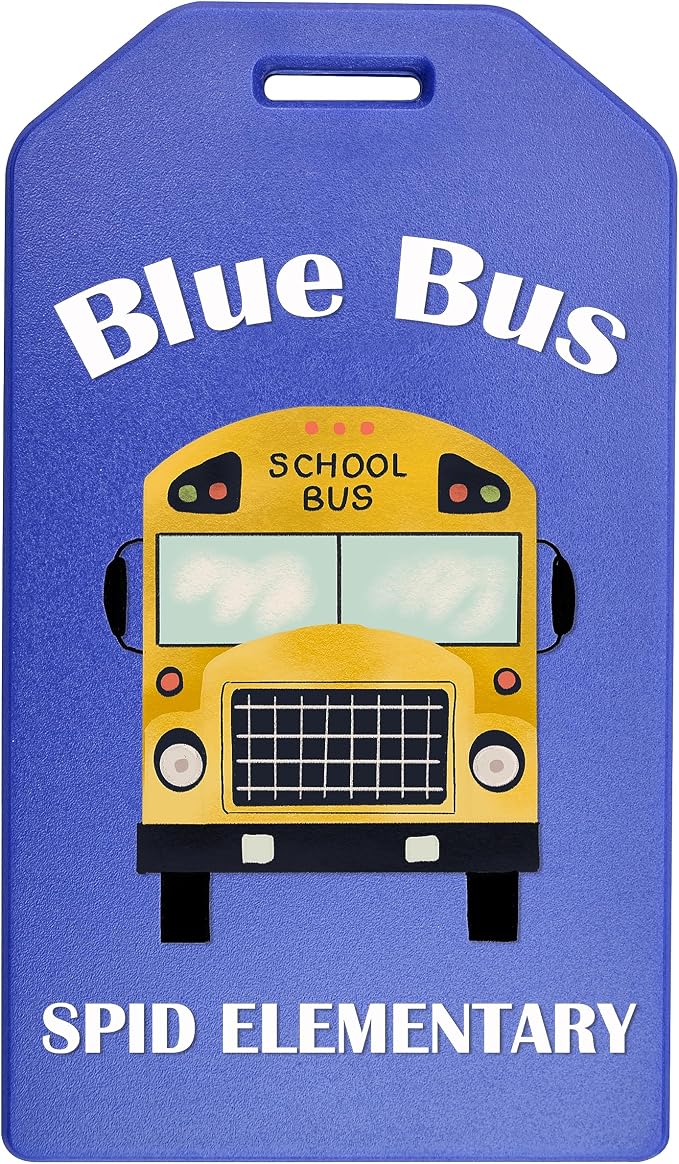 10 Pack - Bulk Custom Luggage Tags - Heavy Duty Personalized Bag Tag for Suitcases or Backpack - Hard Plastic - Add Company Logo, School I’D, Photo - Quality & Detail UV Print by Specialist ID (Blue)