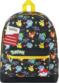 Pokemon Backpack for Kids Teens Boys Girls, Pikachu Anime Backpacks, Bag for Daycare Sports Vacation Travel, School Gift (Black AOP)