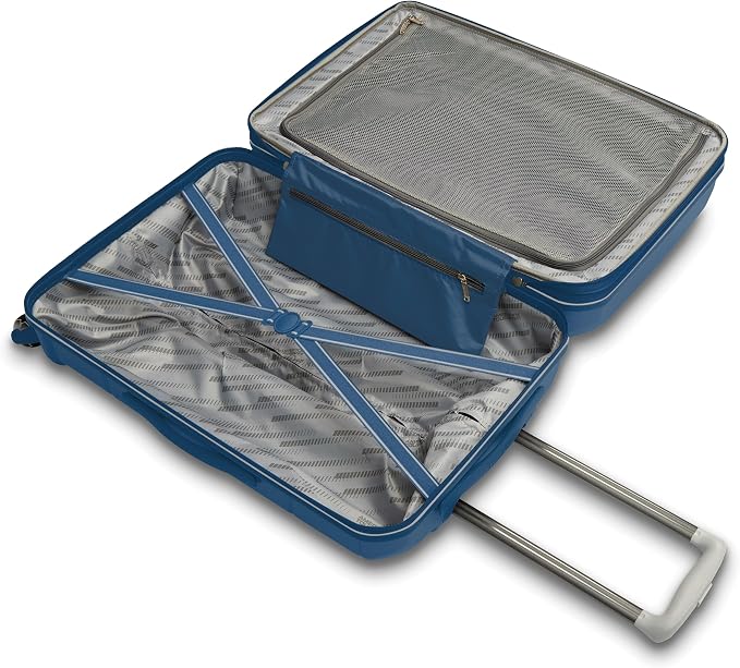 American Tourister Stratum 2.0 Expandable Hardside Luggage with Spinner Wheels, 2-Piece Set 20/28, Blue