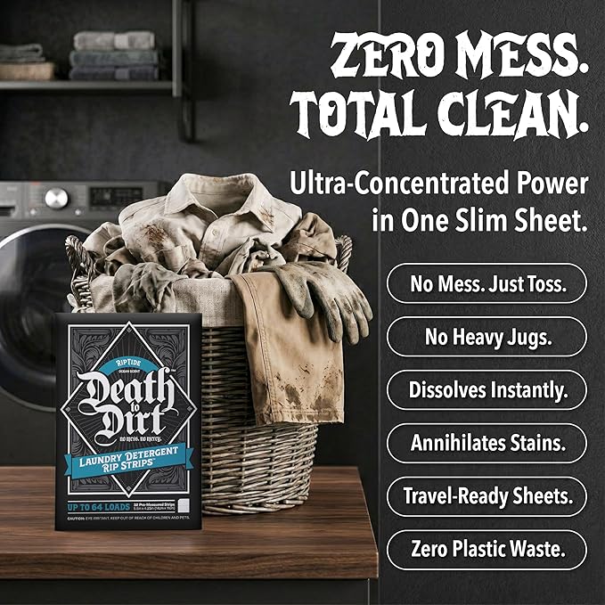 Death to Dirt Laundry Detergent Sheets, 3-Scent Bundle, 192 Loads