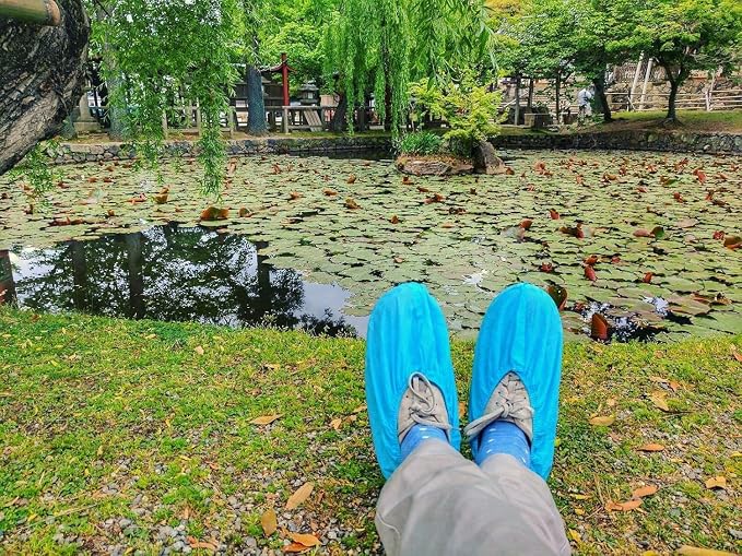 Blue Shoe Guys Premium Disposable Boot & Shoe Covers Booties | 200 Pack | Durable, Non-Slip, Non-Toxic, Water Resistant, Recyclable Protectors for Indoor & Outdoor | Large Size Fits Most Shoes