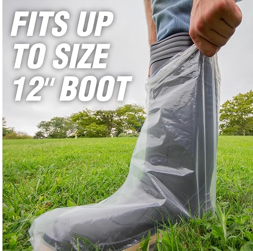 SHARPLEX 3 MIL Elastic Top Protective Boot Cover for Farm Operations, Biosecurity and Barrier Protection, Bag of 50 (25 Pairs), XL, 15.75” Long, 19.68” High
