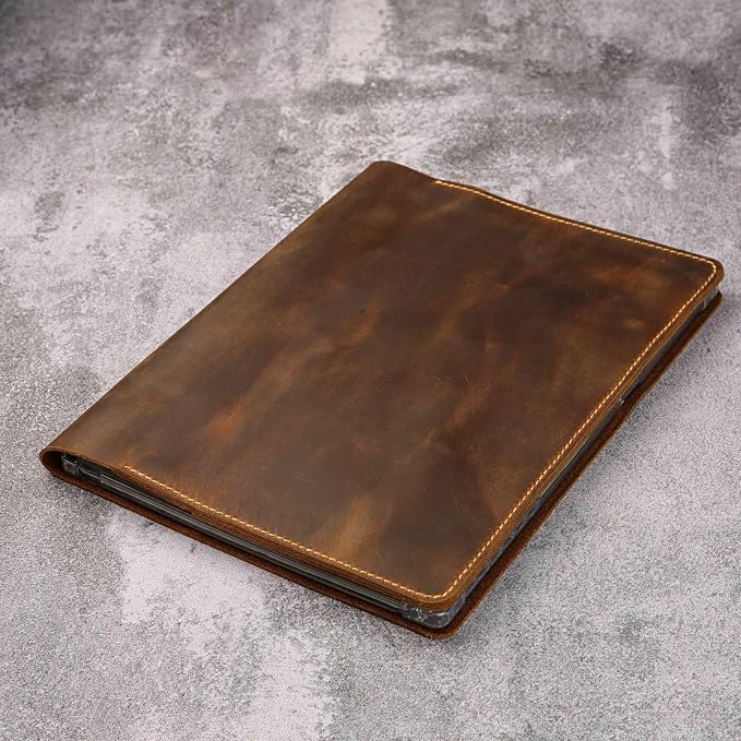 Leather Folio case with Pen Holder for Remarkable 2 Cover(Not Compatible with Remarkable Paper Pro), Genuine Leather Folio Cover for Remarkable 2 Tablet case