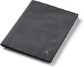 Allett Travel Wallet, Jet Black | Nylon, Thin Bifold, RFID Blocking, Minimalistic, Front Pocket | Holds Up To 10 Cards & Passport | For Men & Women