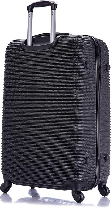 InUSA ROYAL Hardside Luggage Set with Spinner Wheel | Spacious Travel Suitcases with Ergonomic GEL Handle and Studs | (20/24/28/32) 4 Piece Luggage Set | Black