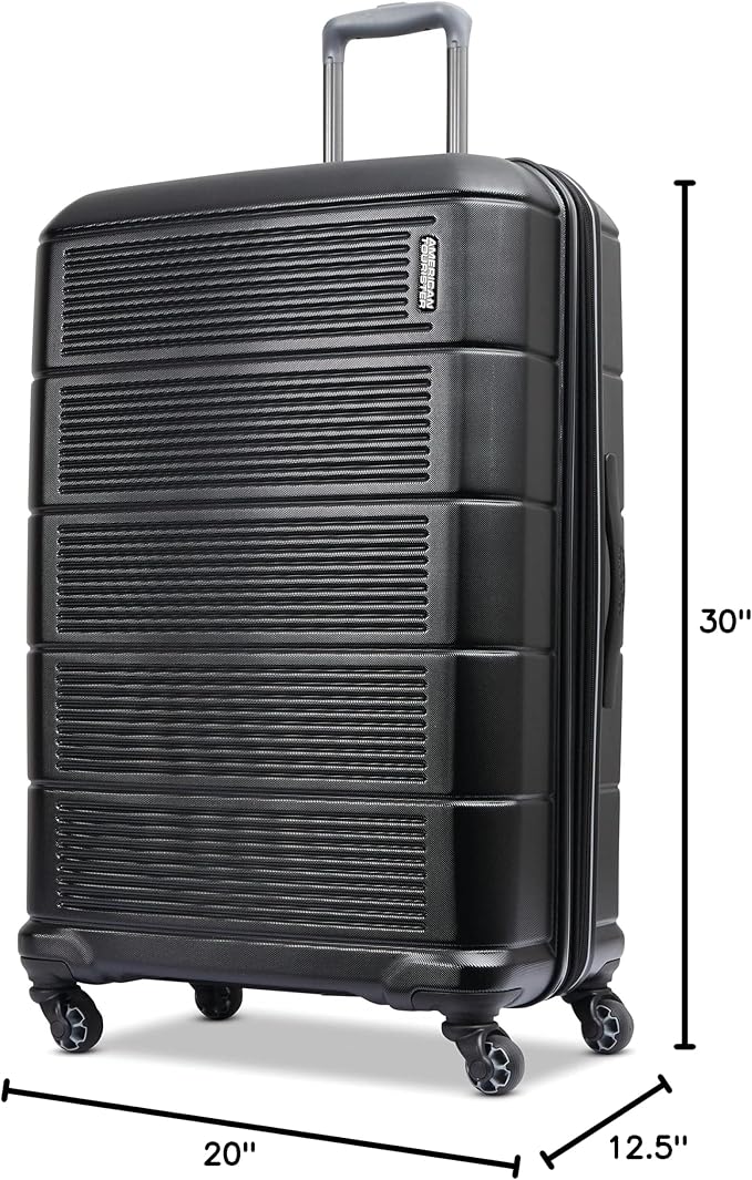 American Tourister Stratum 2.0 Expandable Hardside Luggage with Spinner Wheels, 28" SPINNER, Jet Black