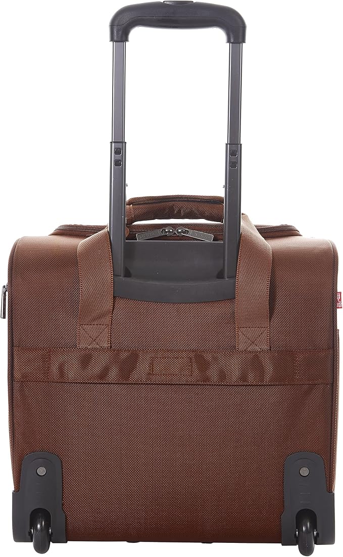 TPRC 15” Underseat Carry-On Luggage Airline Approved Personal Item with USB Charging Port, Brown