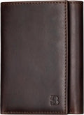 SERMAN BRANDS Trifold Wallet for Men - RFID Blocking Full Grain Leather, 11 Card Slots & ID Window, Slim Everyday Carry, Durable Stitching, Gift for Him
