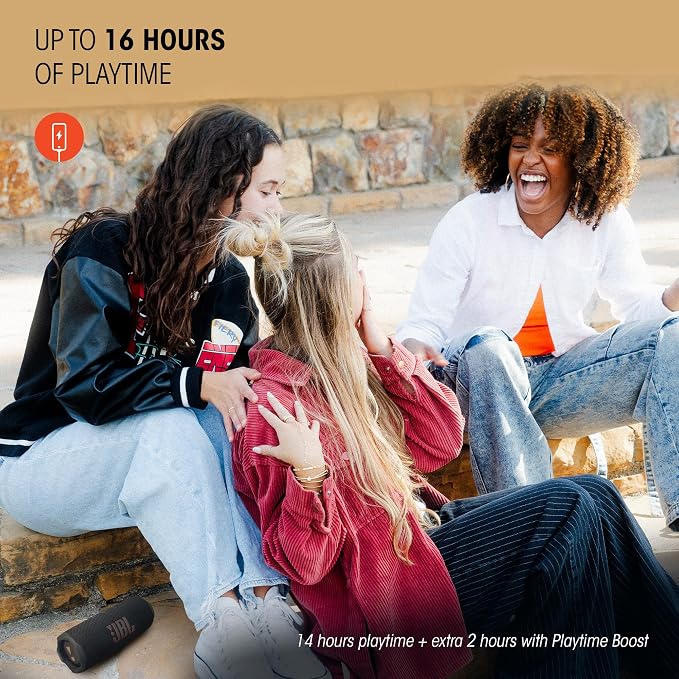 JBL Flip 7 - Portable Waterproof and Drop-Proof Speaker, Bold JBL Pro Sound with AI Sound Boost, 16Hrs of Playtime, and PushLock System with Interchangeable Accessories (White)