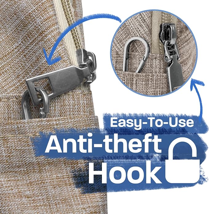Nupouch Anti-Theft Daypack: Anti Theft Crossbody Bag, Lightweight for Travel, Hiking, or Everyday Pickpocket Protection