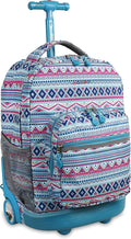J World New York Sunrise Rolling Backpack Backpack, MINT TRIBAL