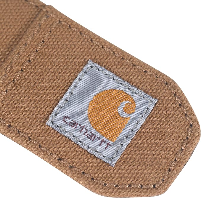 Carhartt Men's Casual Rugged Canvas Duck Belt, W/Antique Brass Buckle and Contrast Curdoroy Backing