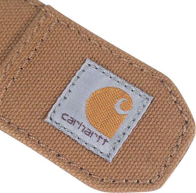 Carhartt Men's Casual Rugged Canvas Duck Belt, W/Antique Brass Buckle and Contrast Curdoroy Backing