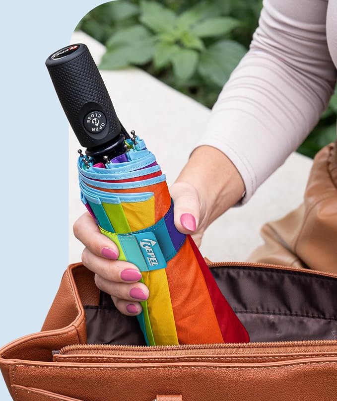 Repel Windproof Travel Umbrella - Compact & Withstands Winds up to 100MPH , Strongest Premium Auto Folding Umbrella for Rain and Sun - Durable, Light & Portable for Women & Men , Fits Backpack & Cars