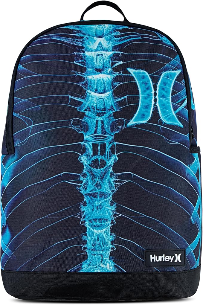 Hurley Unisex-Kids Graphic Backpack, Skeleton, One Size