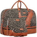 Weekender Bag for Women, Large Overnight Bag Canvas Travel Duffel Bag Carry On Tote with Shoe Compartment 21" 3Pcs Set