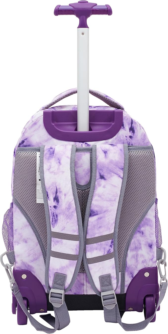 Travelers Club 18" Rolling Backpack with Shoulder Straps, Purple Tye