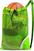 BeeGreen Mesh Drawstring Bag Swim Backpack for Beach Pool Sports Gym Draw String Cinch Bags for Swimming Soccer Basketball Gear Light Green