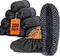 XL Disposable Shoe Covers Non Slip, 200 Pack Black Durable Non-Woven Booties for Shoes Covers, Breathable & Stretchable Boot Covers Fit Up to Men’s Size 13, Indoor Floor & Carpet Protection