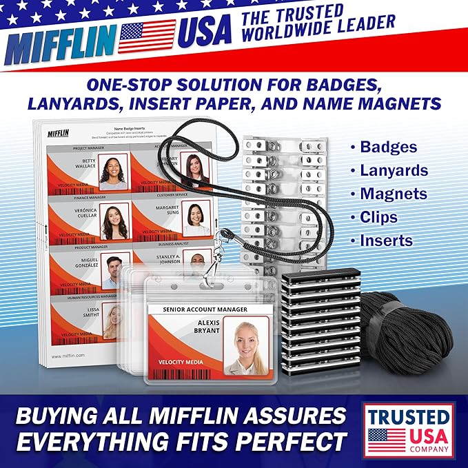 Mifflin-USA Passport & Card Holders (Clear, 4x6 Inches, 10 Pack), Extra Large ID Name Badge Holder, Zipperless Vertical Plastic Card Holders