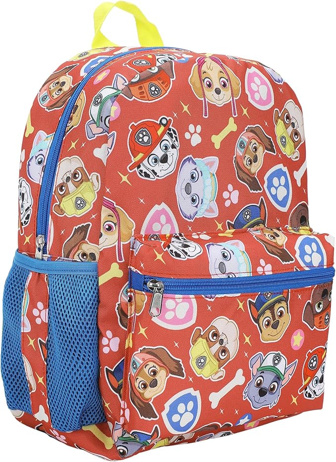 Bioworld Paw Patrol Favorite Characters 14" Children's Backpack For School And Travel