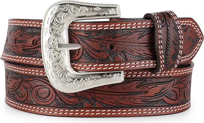 F&L CLASSIC mens Western full grain Leather belt Strap w/Snaps for Interchangeable Buckles, USA,