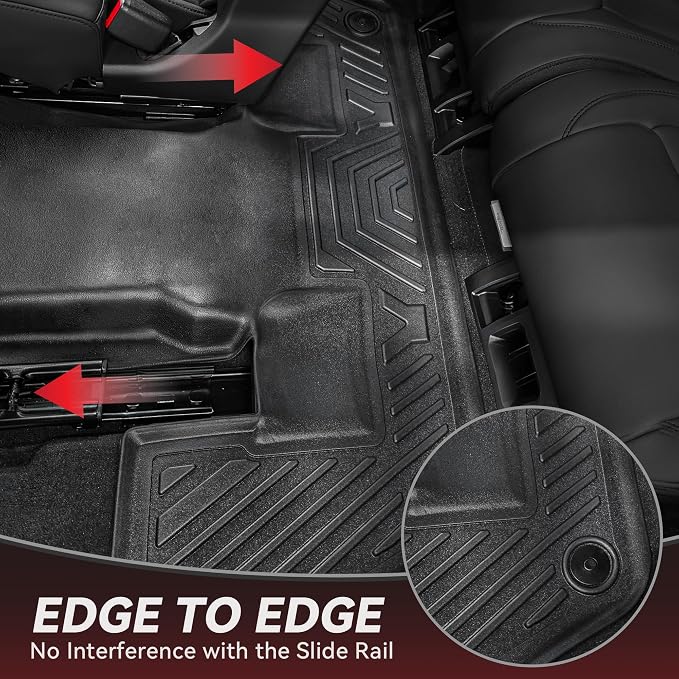 YITAMOTOR Floor Mats for Jeep Grand Cherokee L 2026-2021 (ONLY 6-Seater w/o Center Console), All Weather Custom Fit TPE Cargo Liner for 1-3 Rows and Trunk Full Car Mat Set Automotive Accessories Black