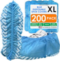 Innovative Haus Blue Indoor Disposable Shoe Covers - Disposable Non Slip Boot Covers - Indoor Reusable Booties - Treads - Water Resistant - 200 Pack, Extra Large
